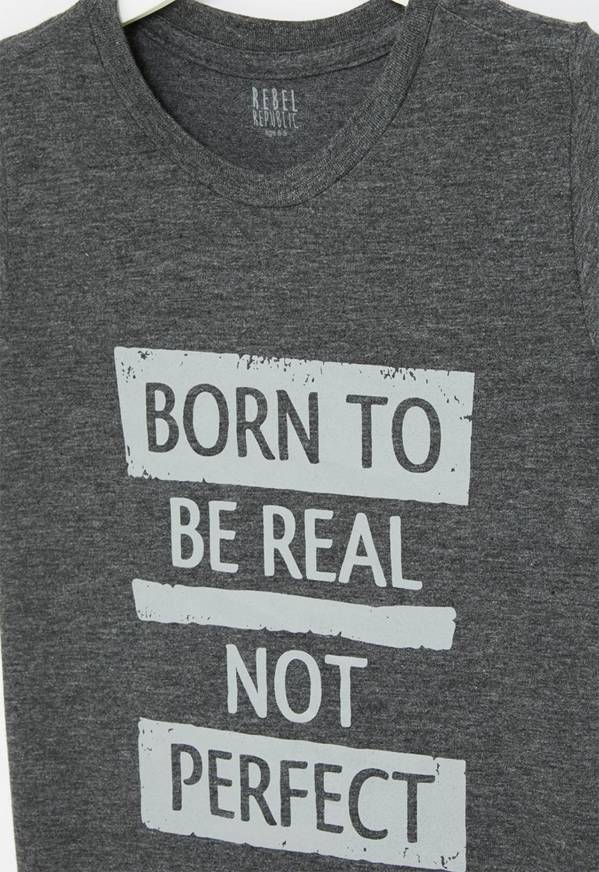Rebel Republic - Boys graphic tee - charcoal