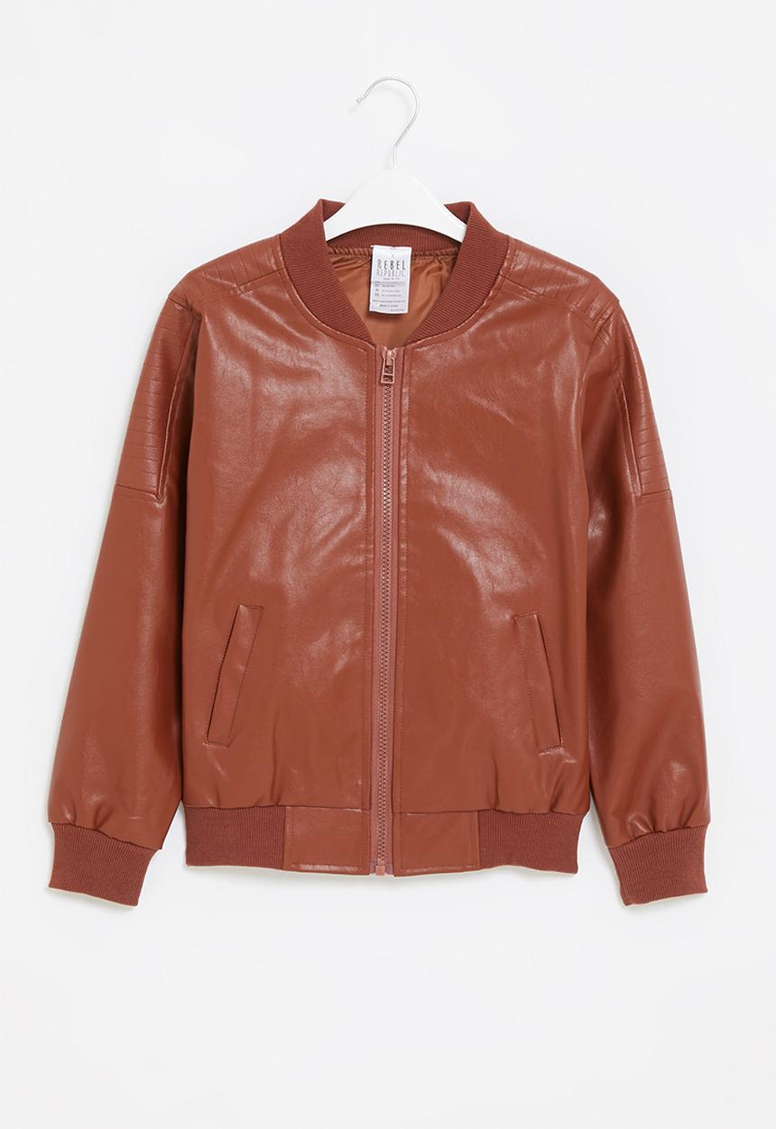 Rebel Republic - Boys faux leather jacket - brown