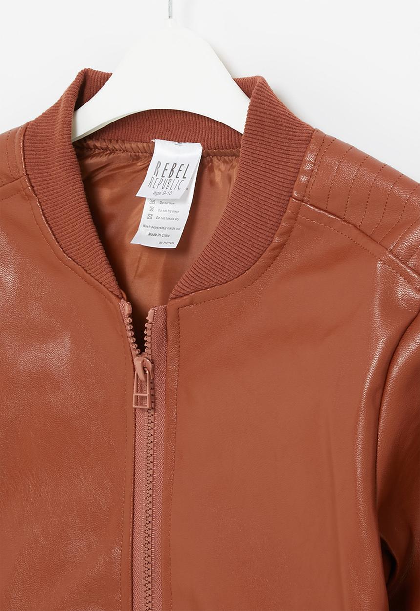 Rebel Republic - Boys faux leather jacket - brown