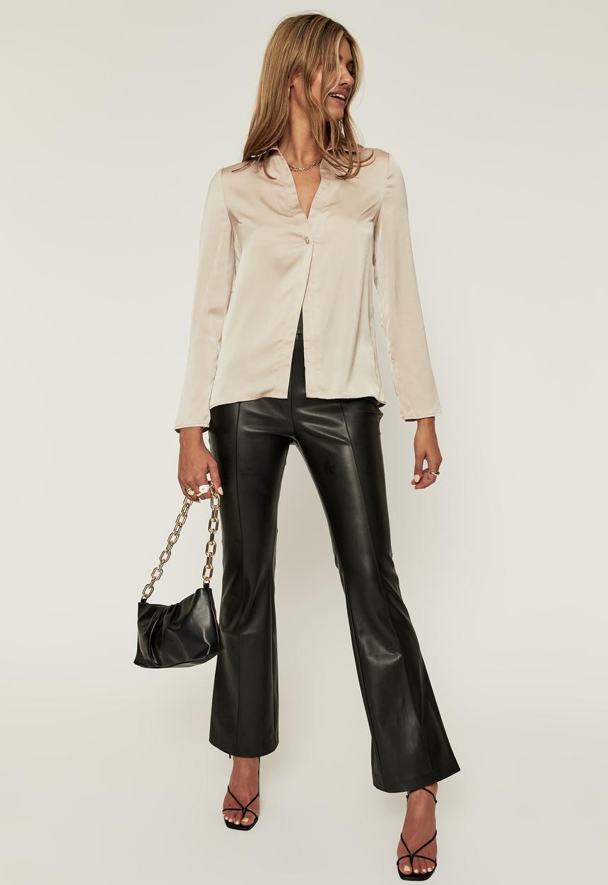 Supré  - Danielle satin shirt - soft taupe