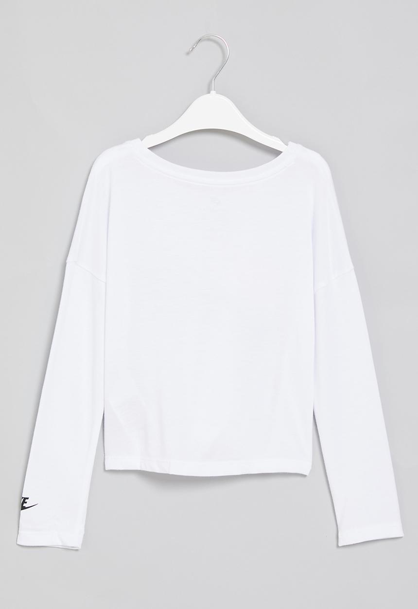 Nike - Nkg girls tie front long sleeve tee - white