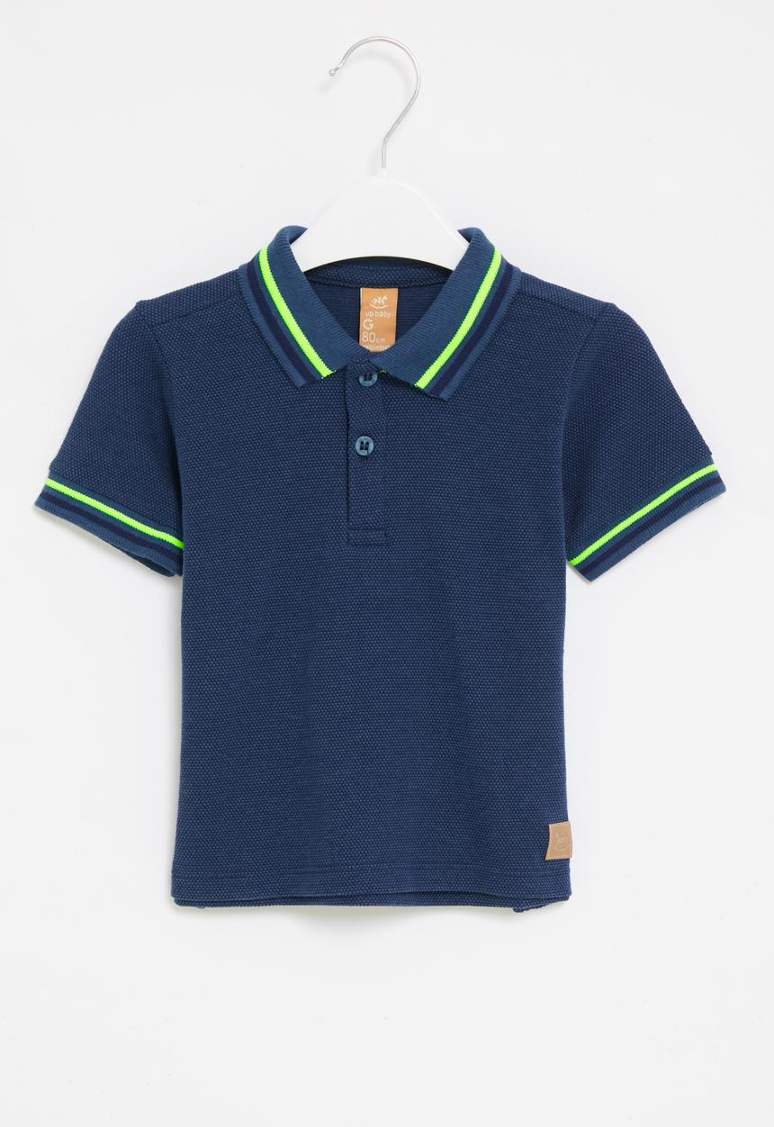 UP Baby - Piquet polo shirt with elastane - blue