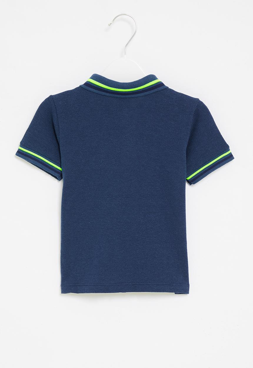 UP Baby - Piquet polo shirt with elastane - blue