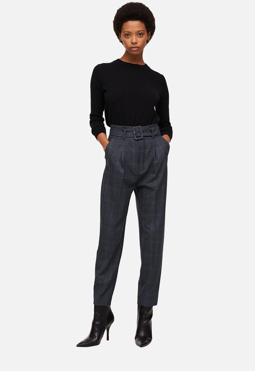 MANGO - Trousers lita - navy