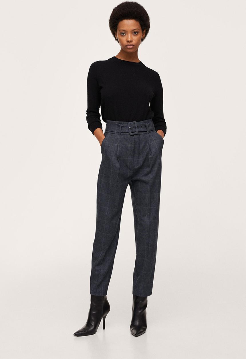 MANGO - Trousers lita - navy