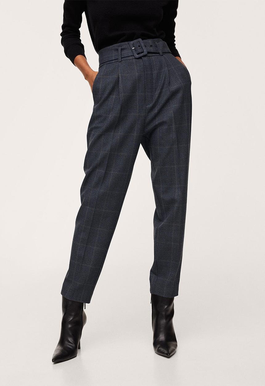 MANGO - Trousers lita - navy