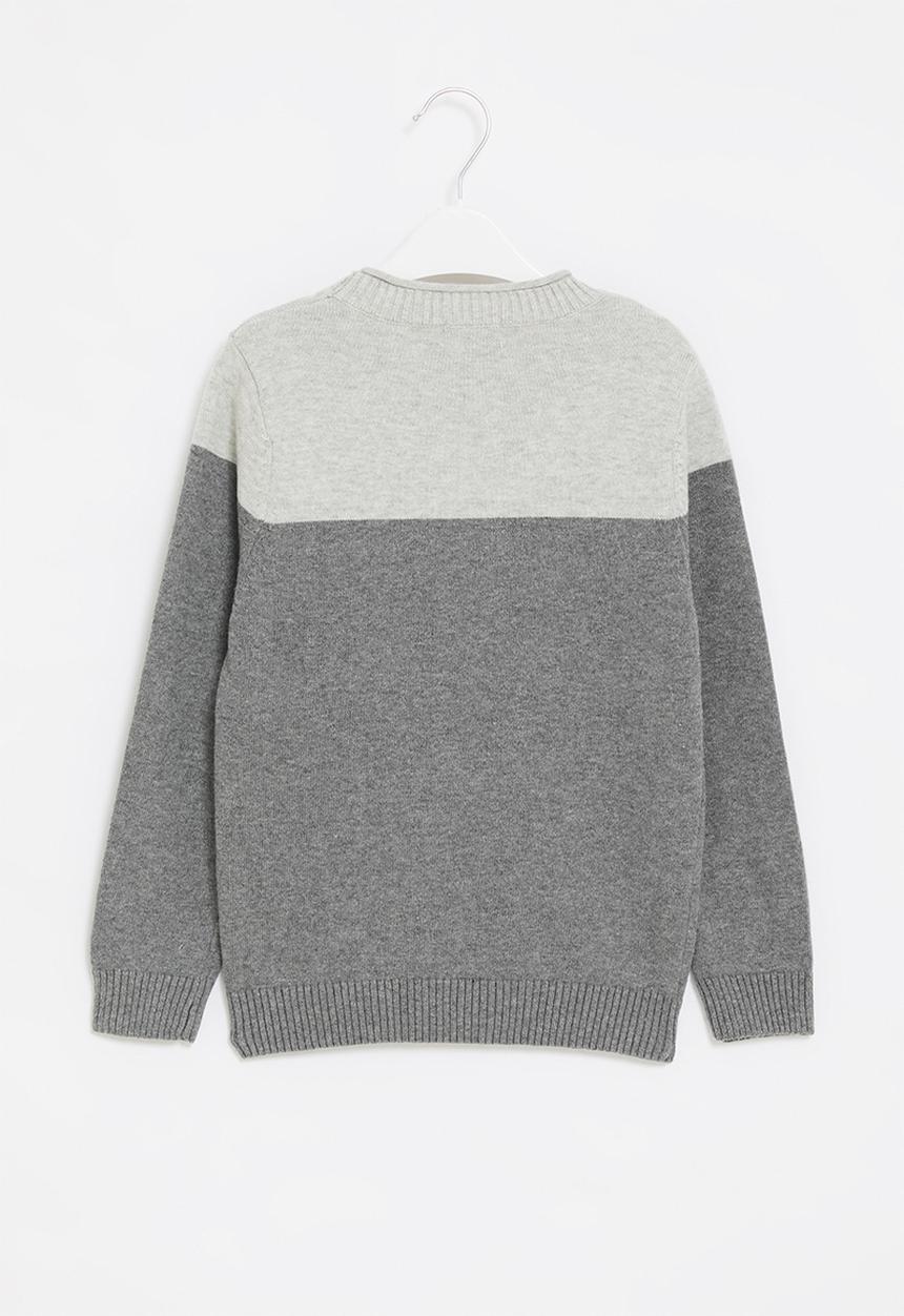 Pop Candy - Boys bear sweater - grey