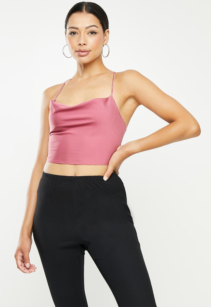 Glamorous - Cowl cami co ord - rose wine
