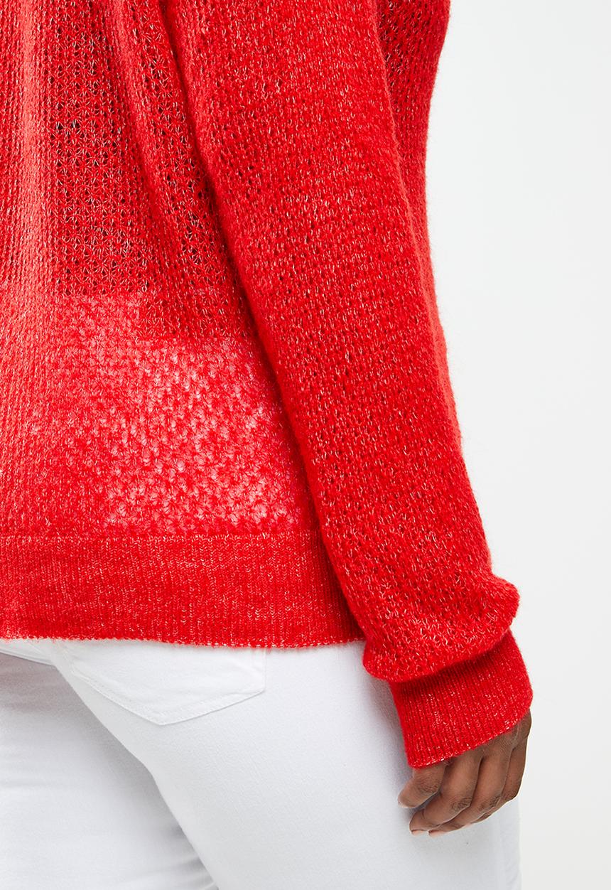 MANGO - Plus sweater gery - red