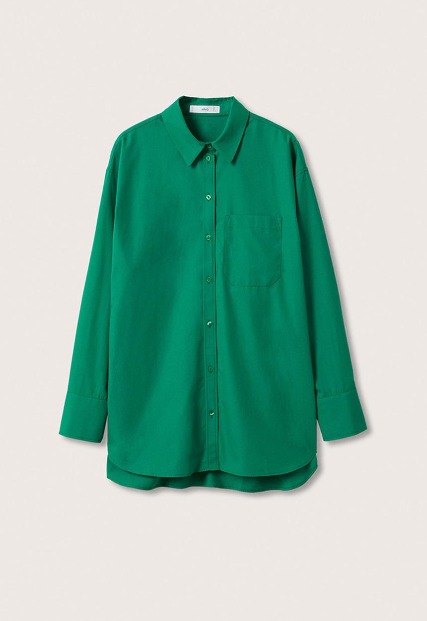 MANGO - Shirt bej - green