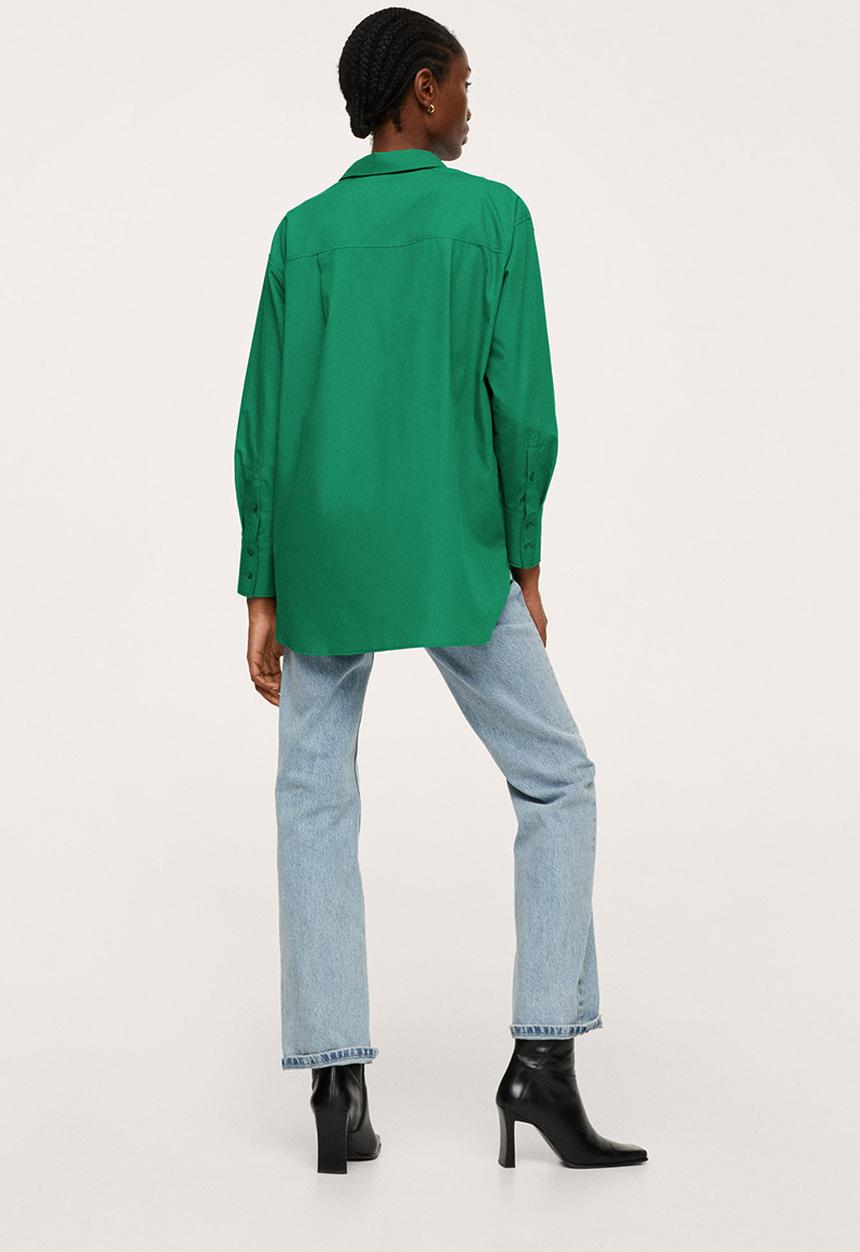 MANGO - Shirt bej - green