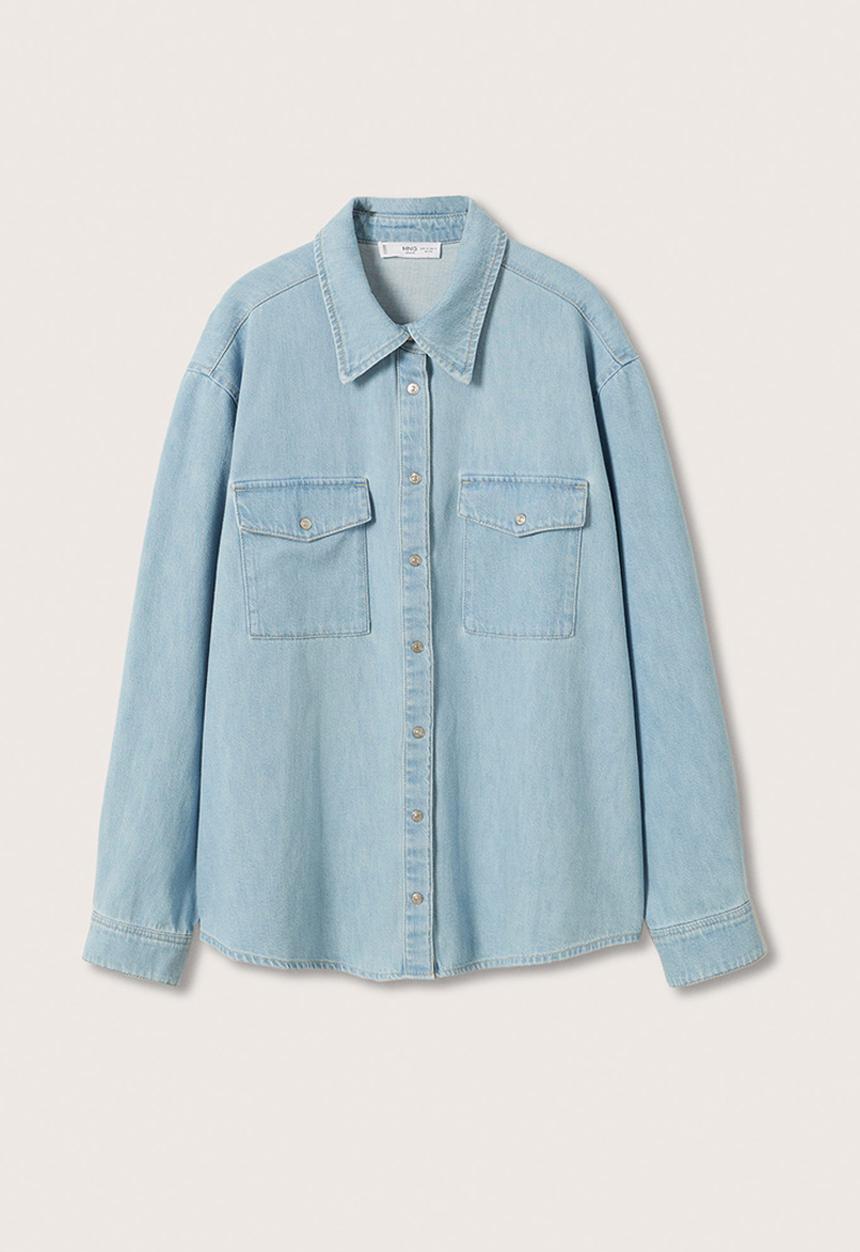 MANGO - Plus shirt julie - open blue