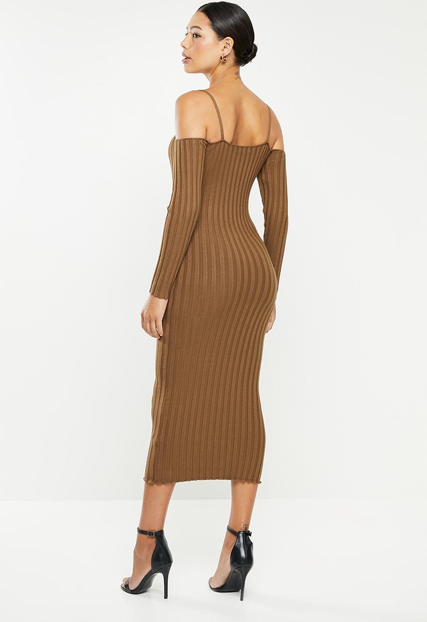 Glamorous - Rib dress - coffee brown