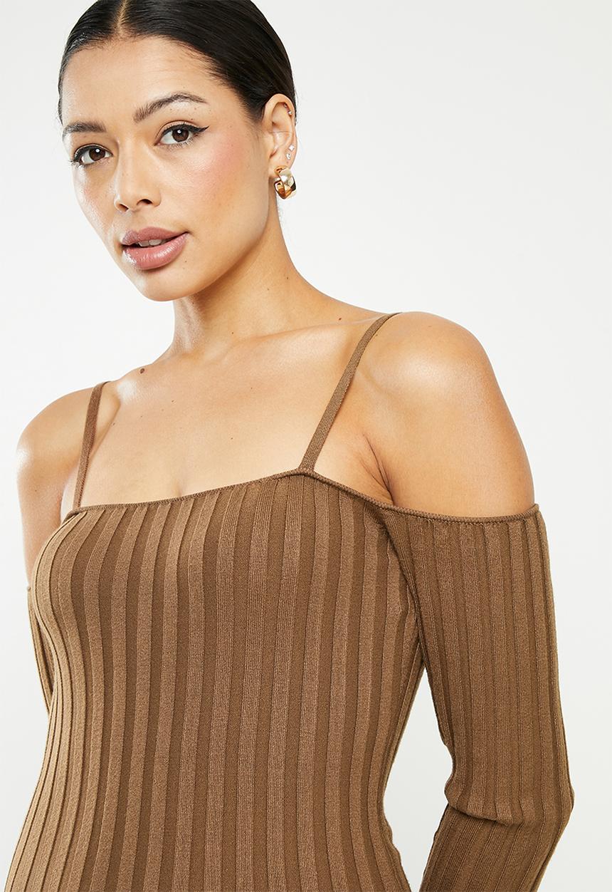Glamorous - Rib dress - coffee brown