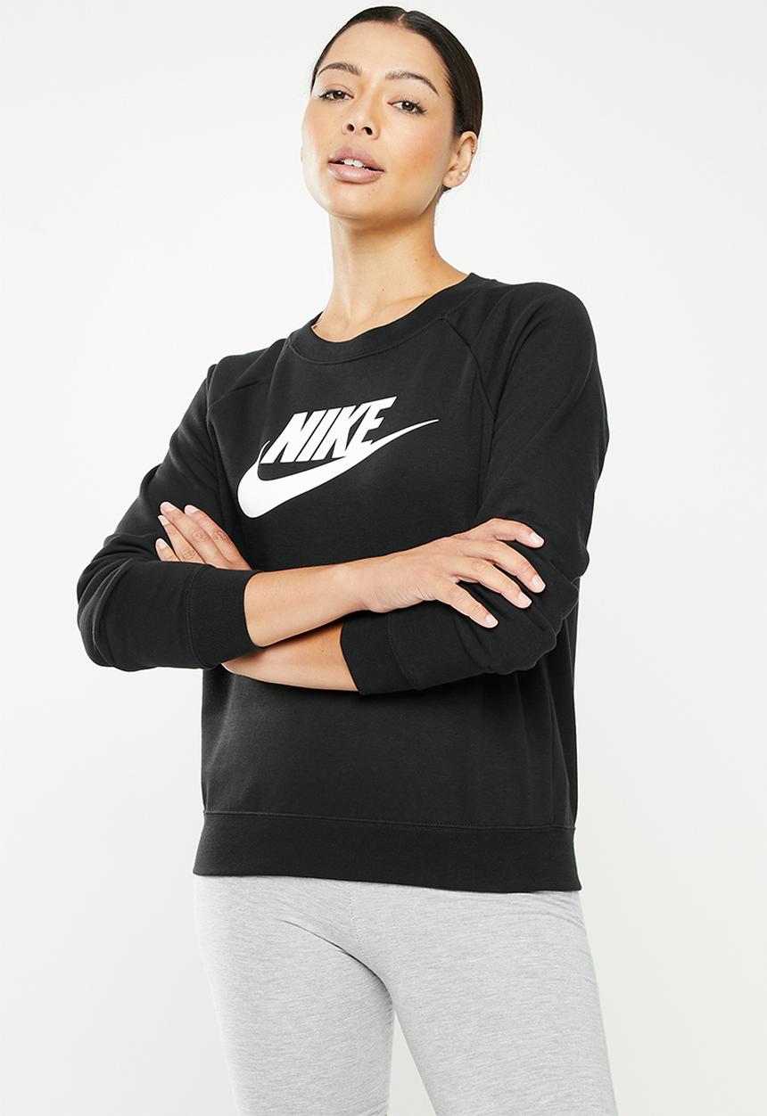 Nike - Nsw essntial fleece gx crew - black & white