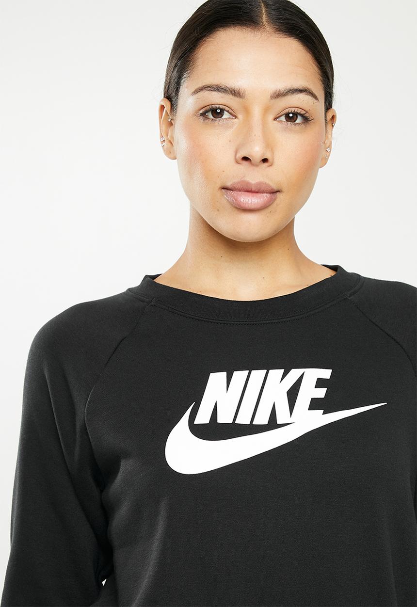 Nike - Nsw essntial fleece gx crew - black & white