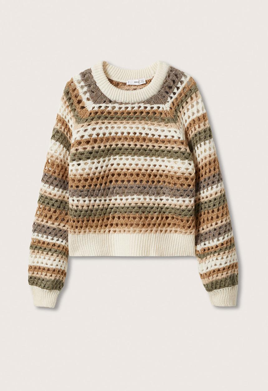 MANGO - Sweater anbog - light beige