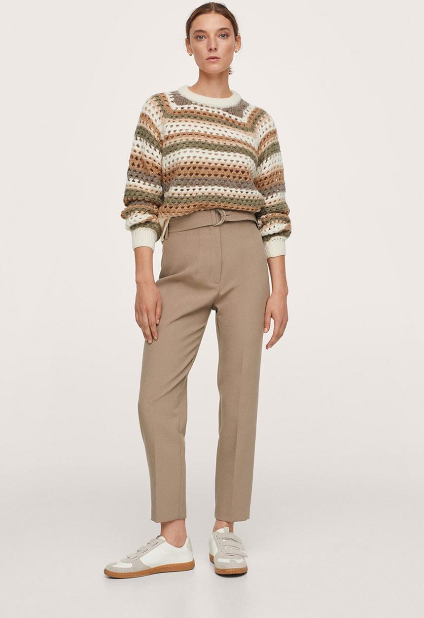 MANGO - Sweater anbog - light beige