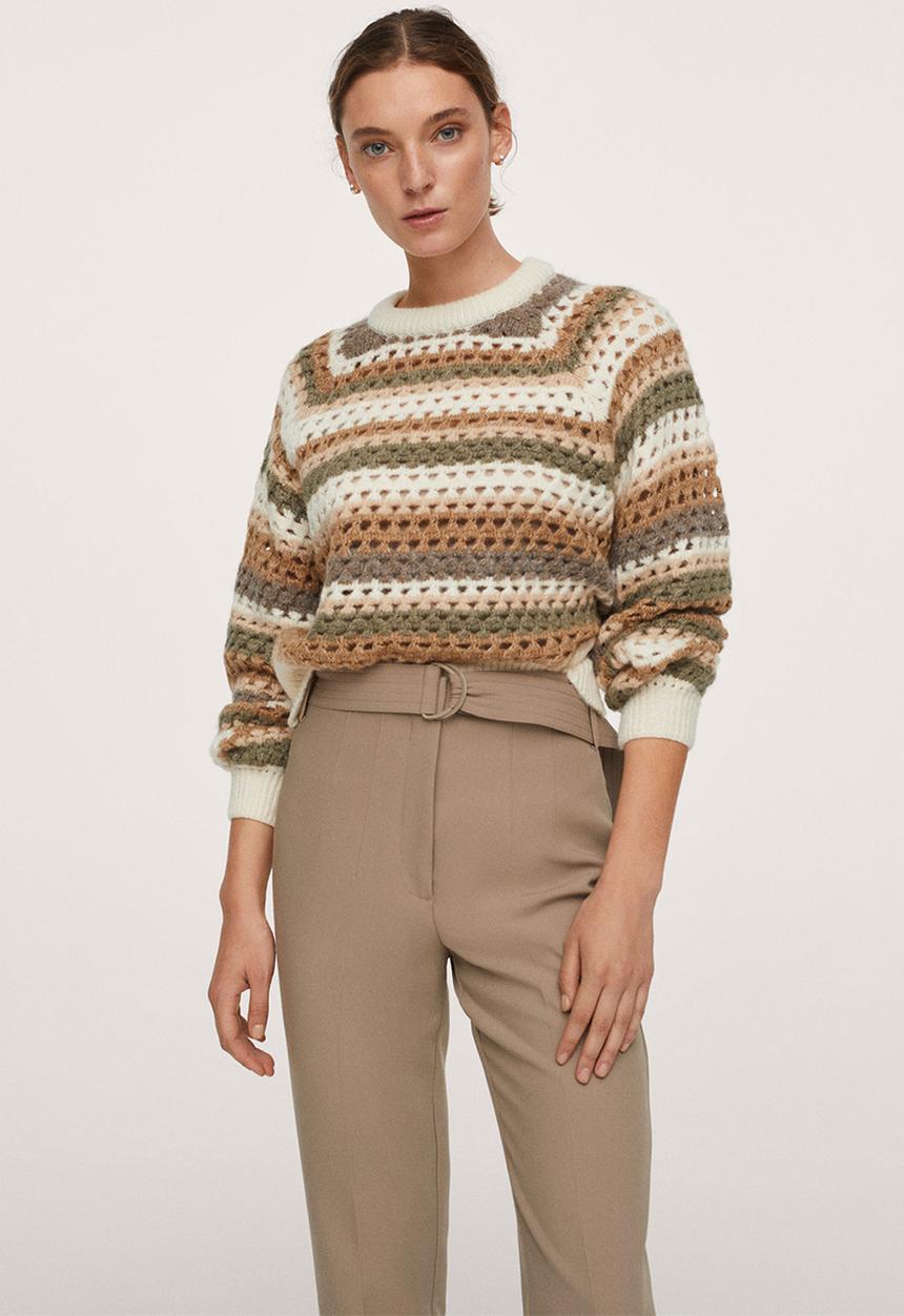 MANGO - Sweater anbog - light beige
