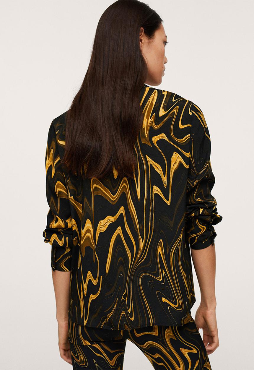 MANGO - Blouse mostaza - black