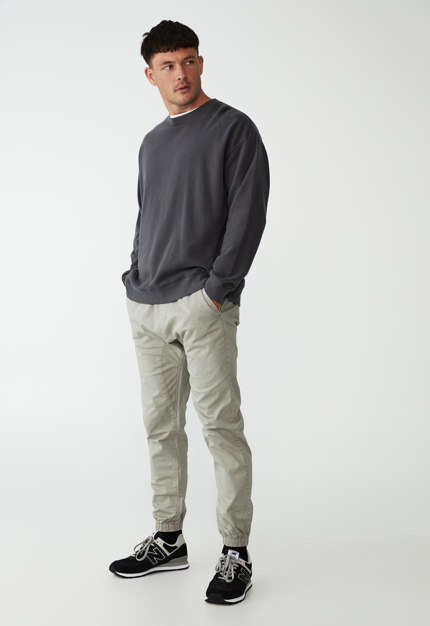 Cotton On - Drake cuffed pant - mushroom