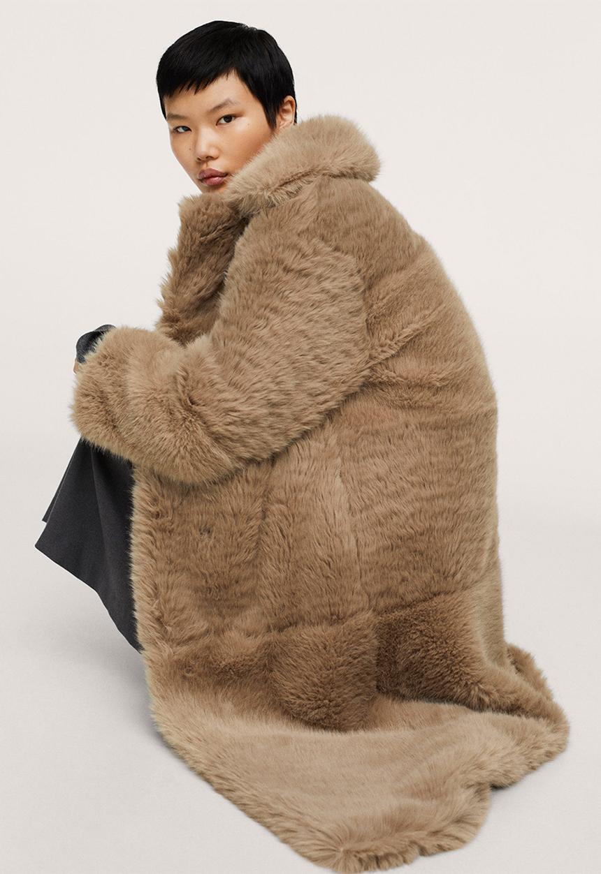 MANGO - Coat chowchow - light beige