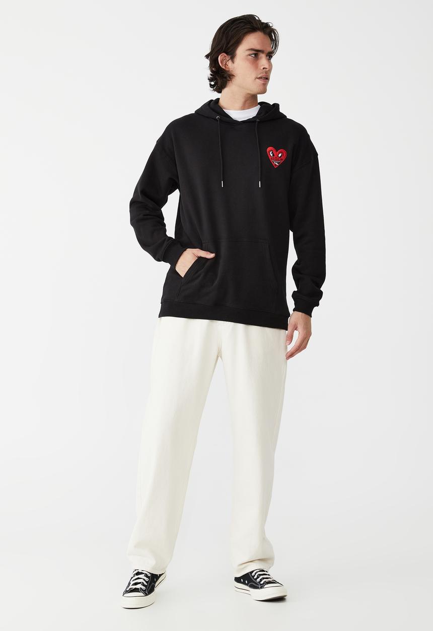 Cotton On - Keith Haring fleece pullover - black