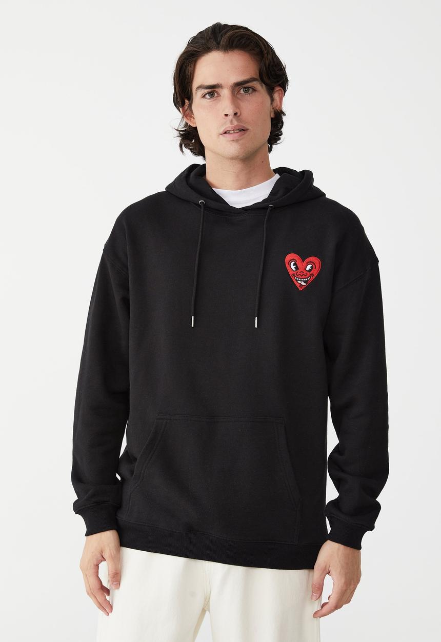 Cotton On - Keith Haring fleece pullover - black