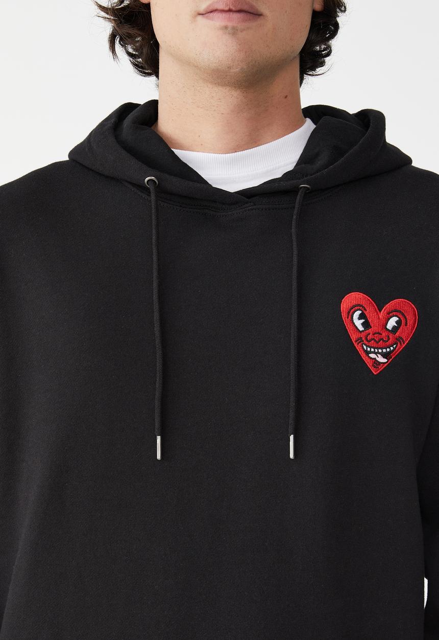 Cotton On - Keith Haring fleece pullover - black
