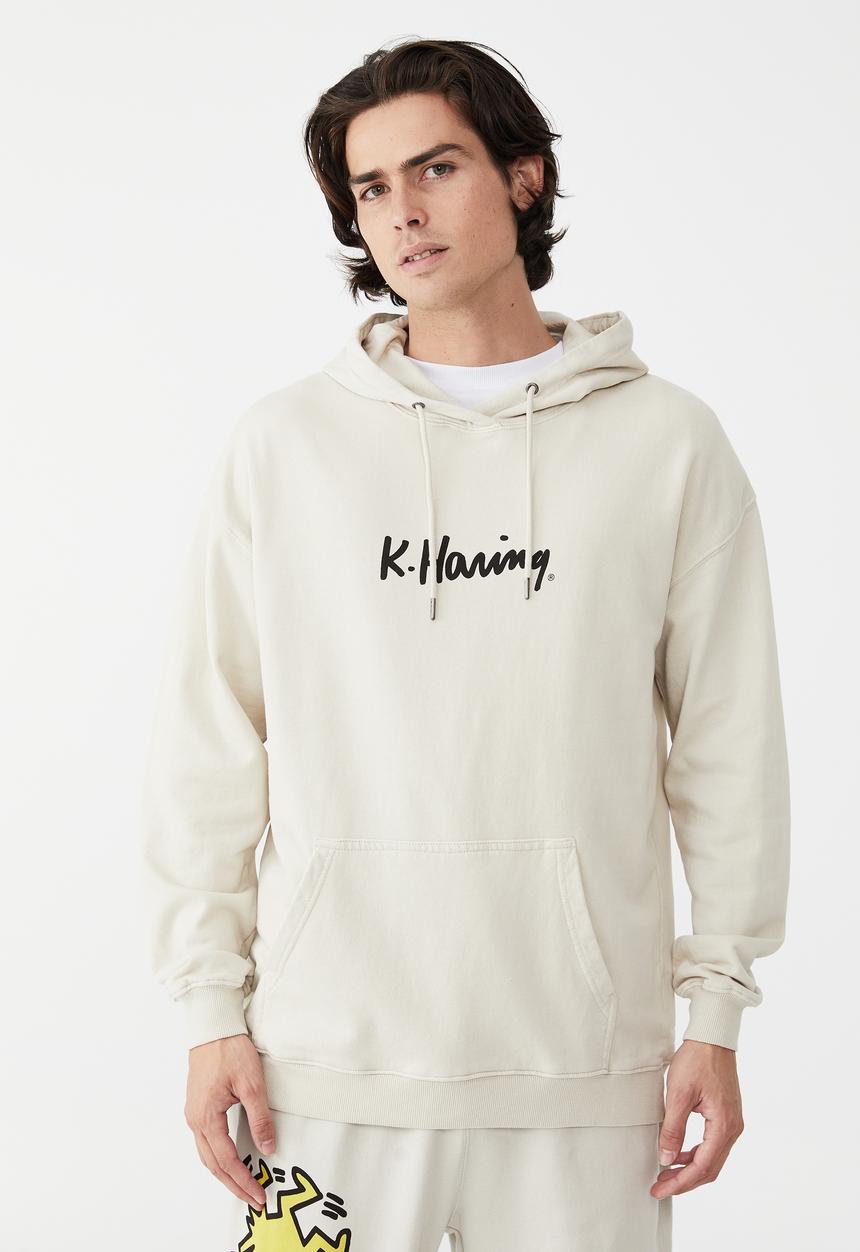 Cotton On - Keith haring fleece pullover - ivory