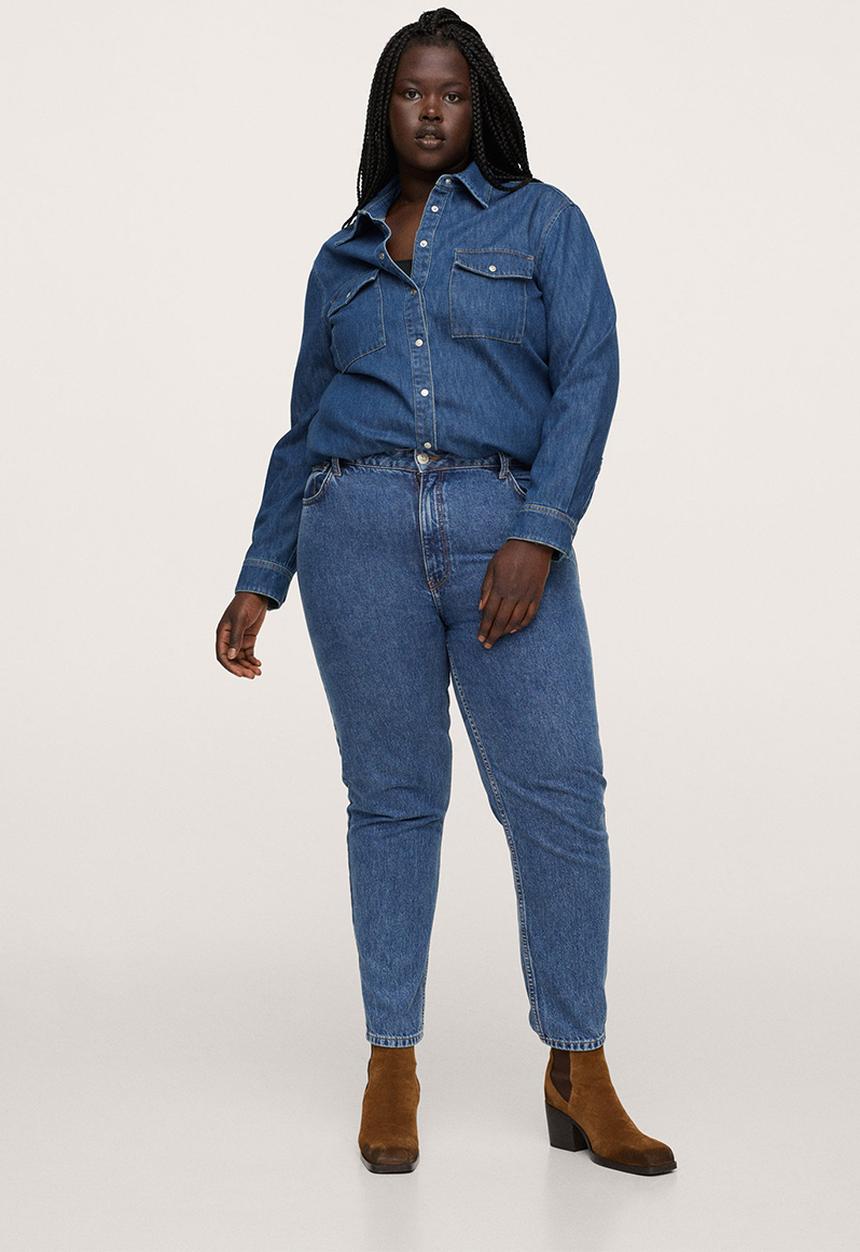 MANGO - Plus shirt julie - dark denim blue