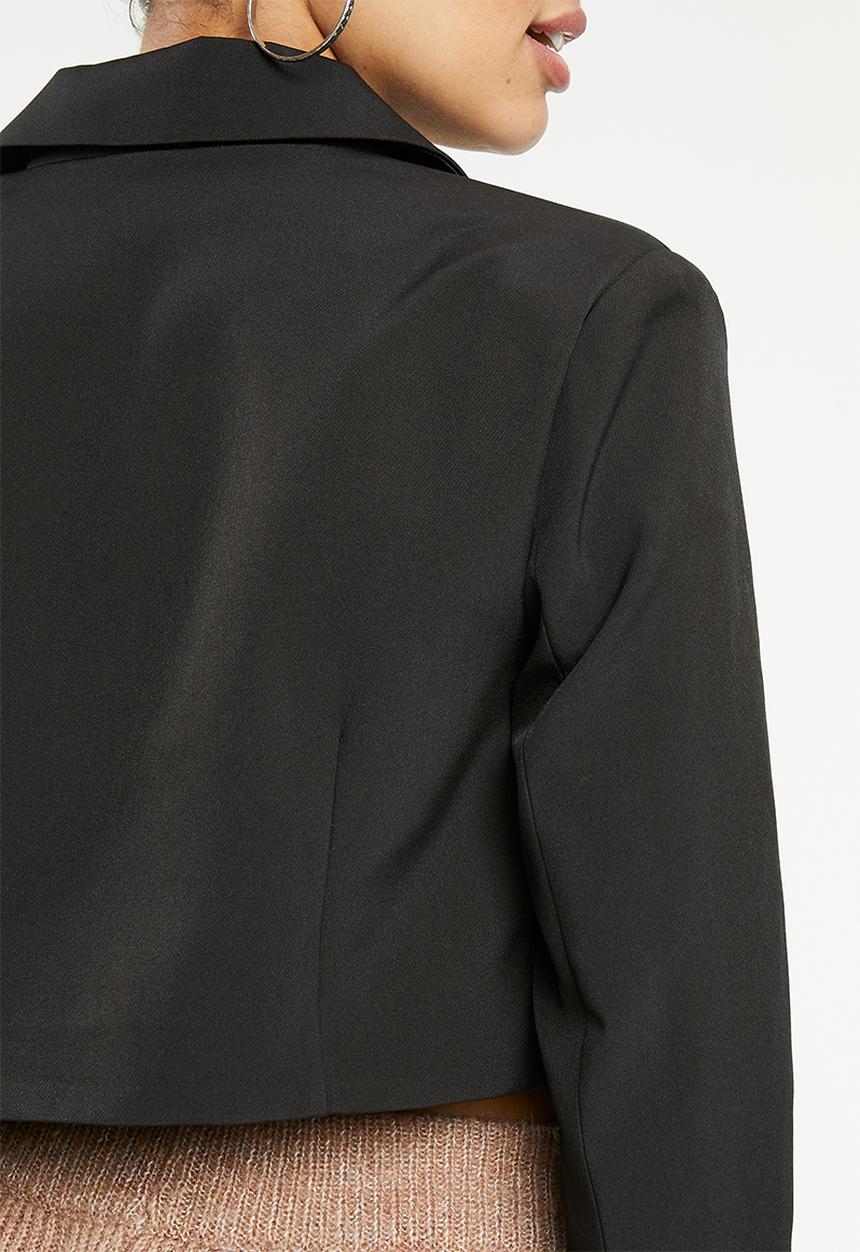 Missguided - Tailored cropped blazer - black