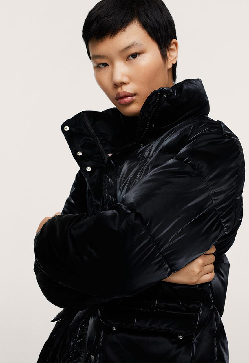 MANGO - Anorak shark - black
