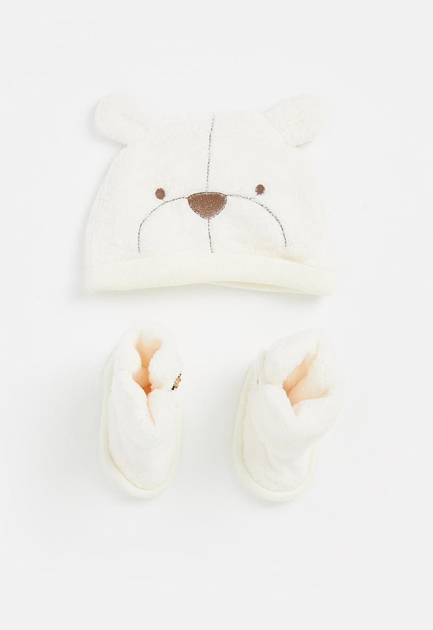 Pop Candy - Baby beanie & booties set - cream