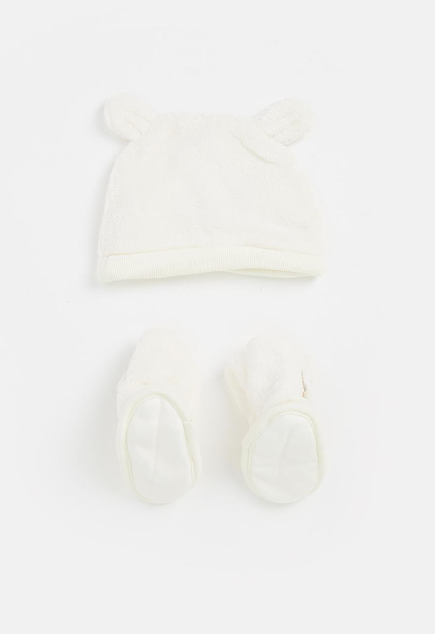 Pop Candy - Baby beanie & booties set - cream