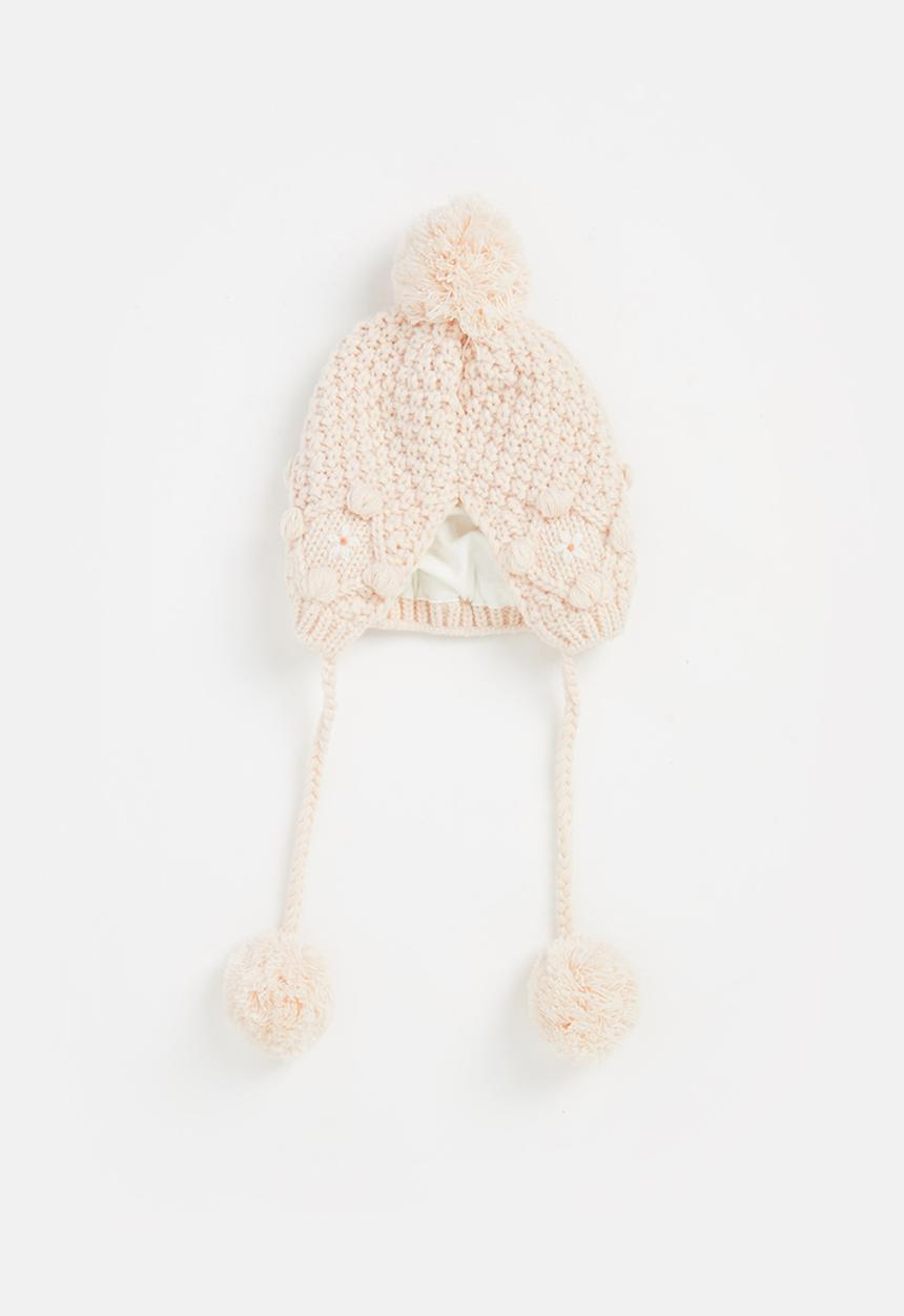Pop Candy - Girls knit pom pom beanie - pink