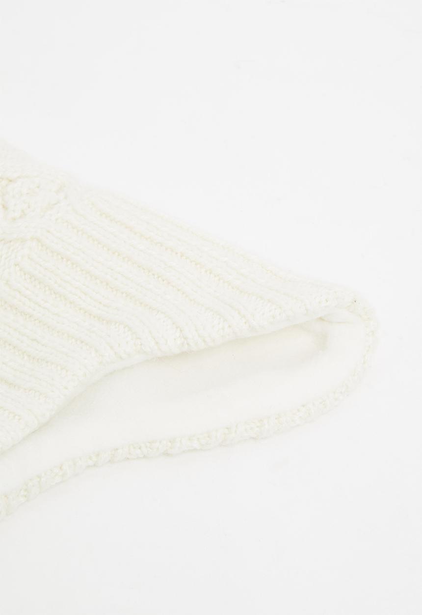 Pop Candy - Girls pom pom beanie - white