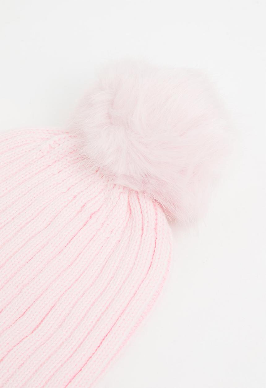 Pop Candy - Faux fur pom pom beanie - pink