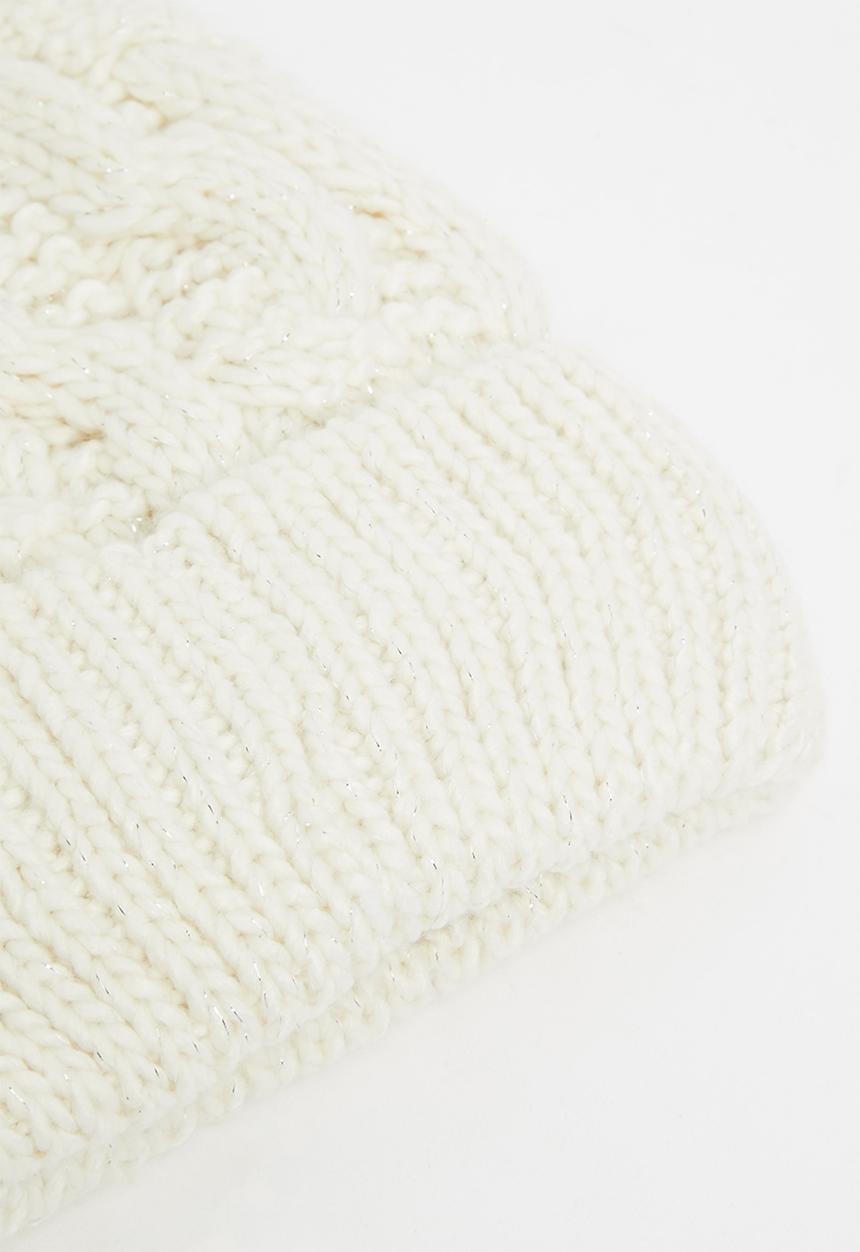 Pop Candy - Cable knit beanie - cream