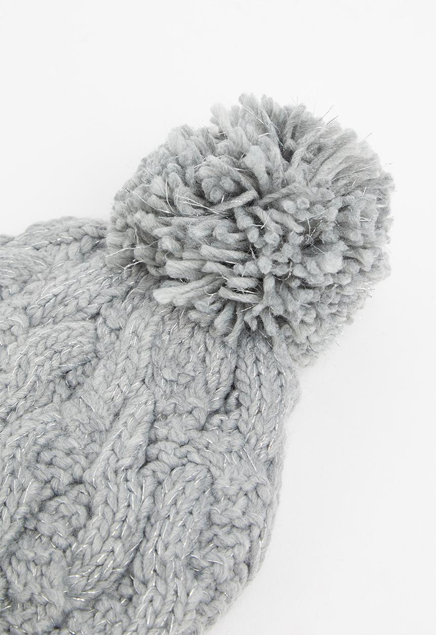 Pop Candy - Cable knit beanie - grey