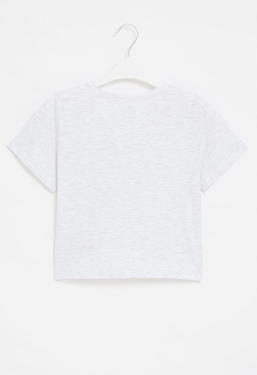 Rebel Republic - Printed front knot tee - ice melange