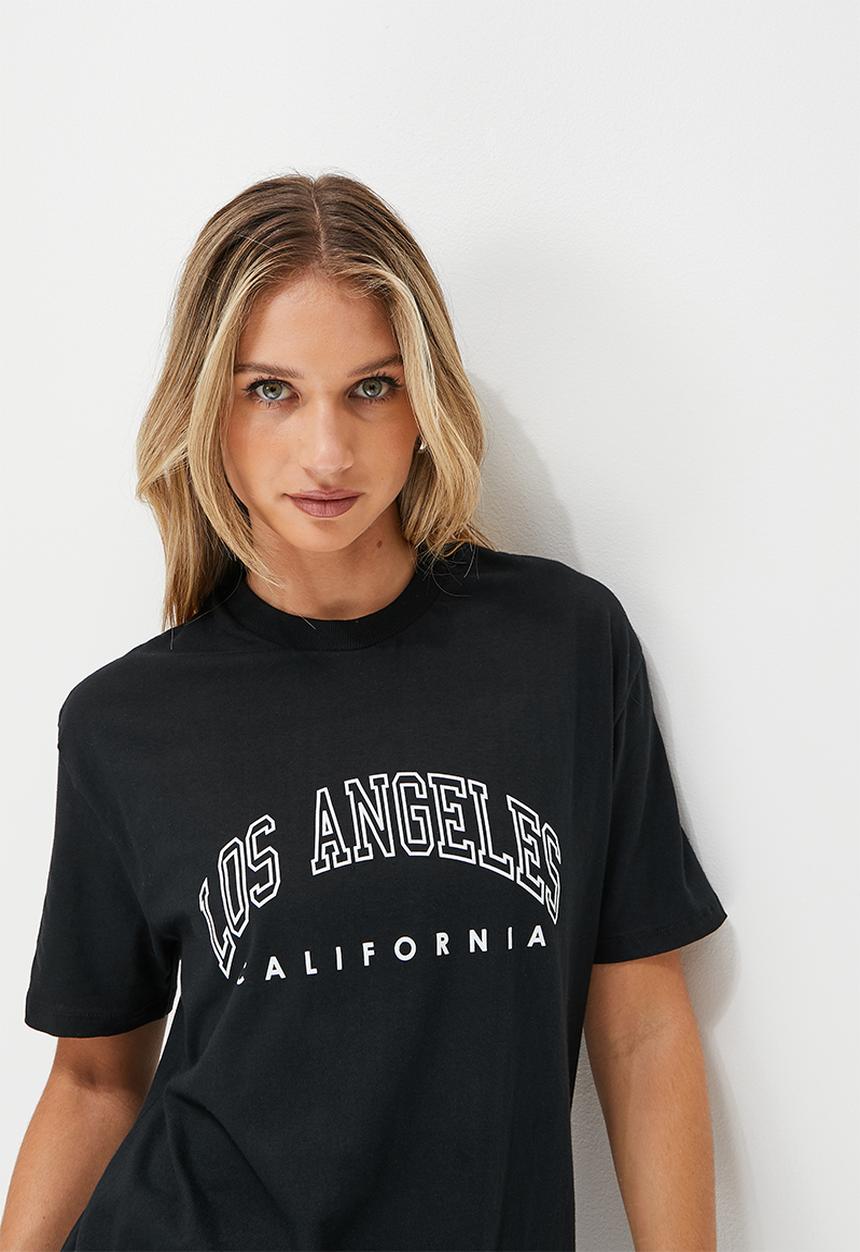 Blake - Graphic oversized tee - black