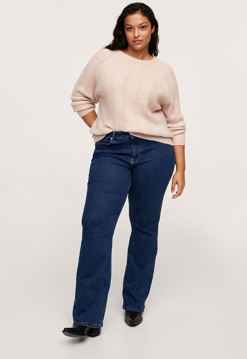 MANGO - Plus sweater florita - light pastel pink