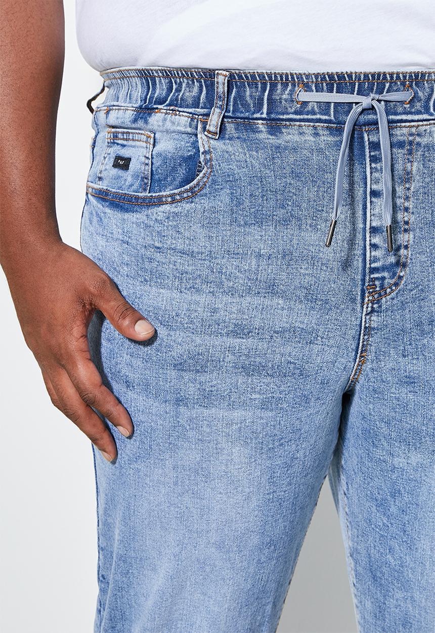 Superbalist - Blaze plus elastic waistband slim cuffed jeans - dark wash blue