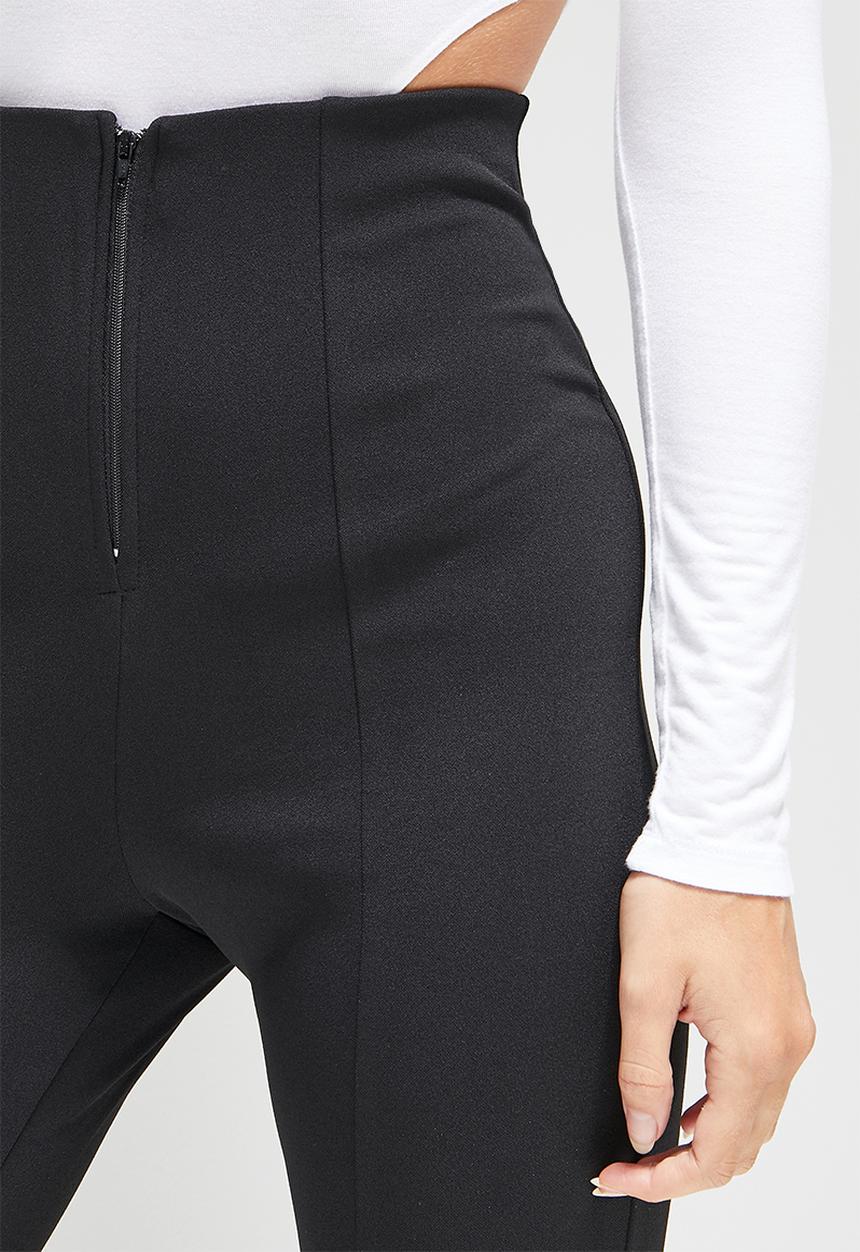 Blake - Split front legging with zipdetail  - black