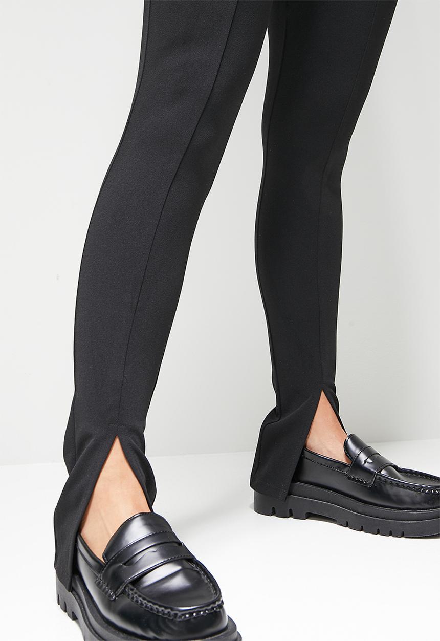 Blake - Split front legging with zipdetail  - black