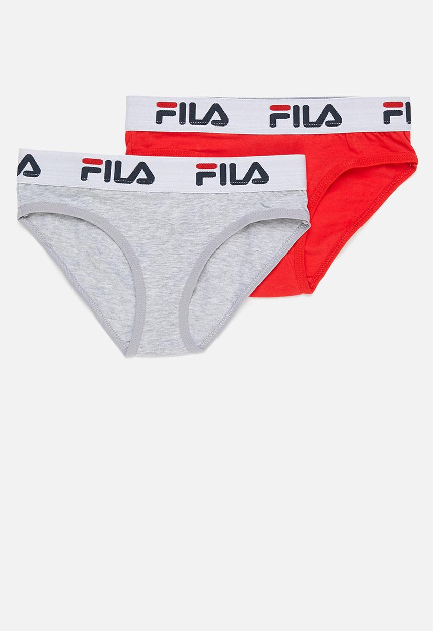 FILA - G5 2 pack brief - chinese red & grey melange