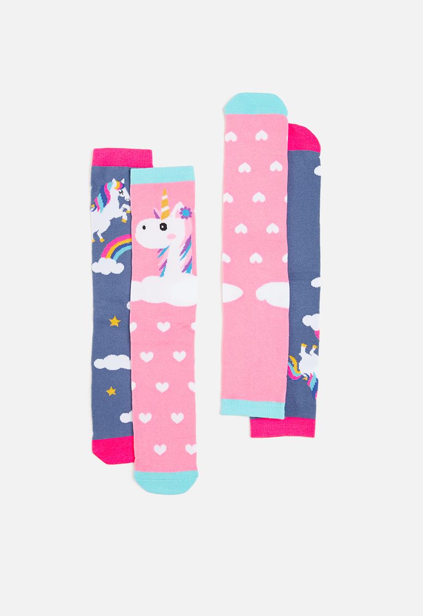 Pop Candy - Girls 2 pack socks - blue & pink