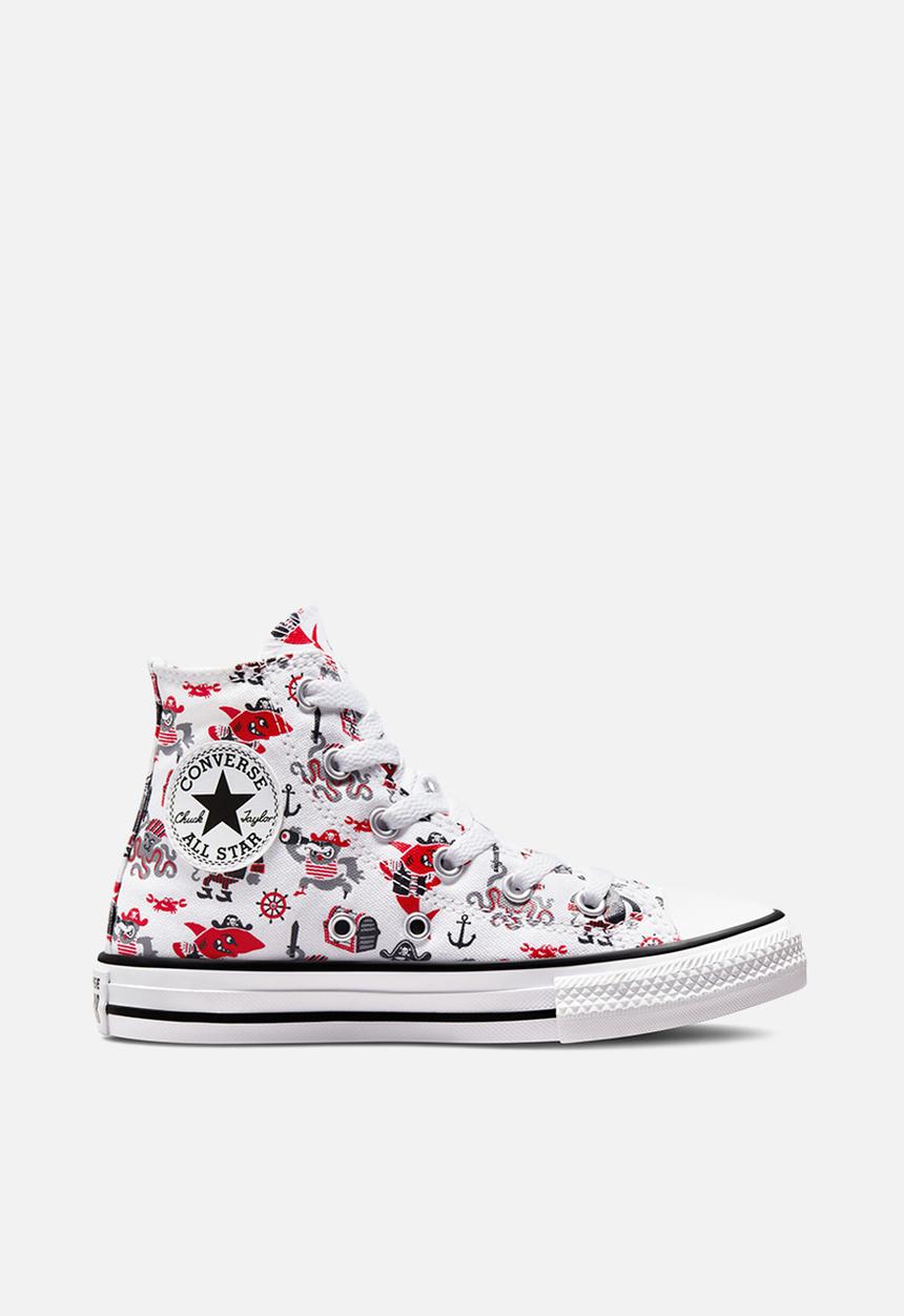 Converse - Chuck taylor all star pirate print hi - white/university red/black