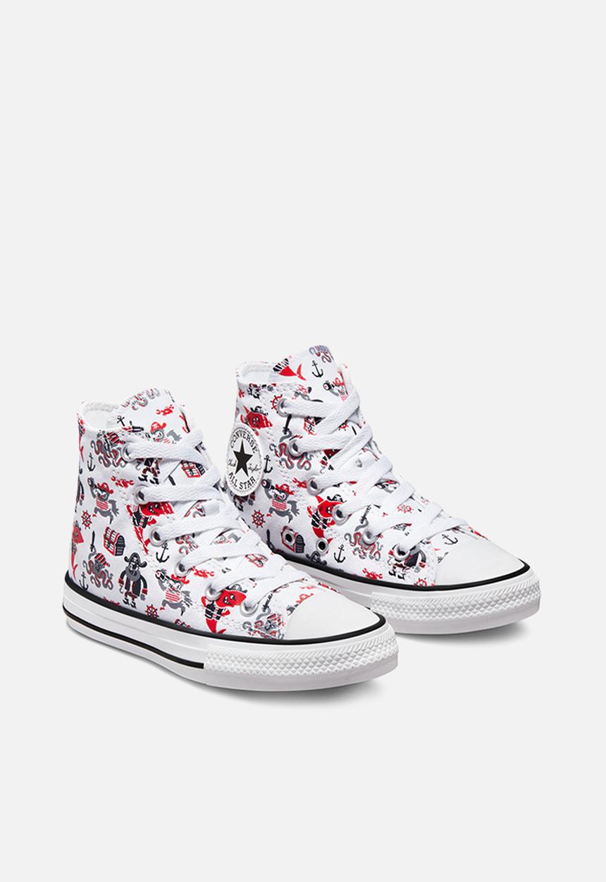 Converse - Chuck taylor all star pirate print hi - white/university red/black
